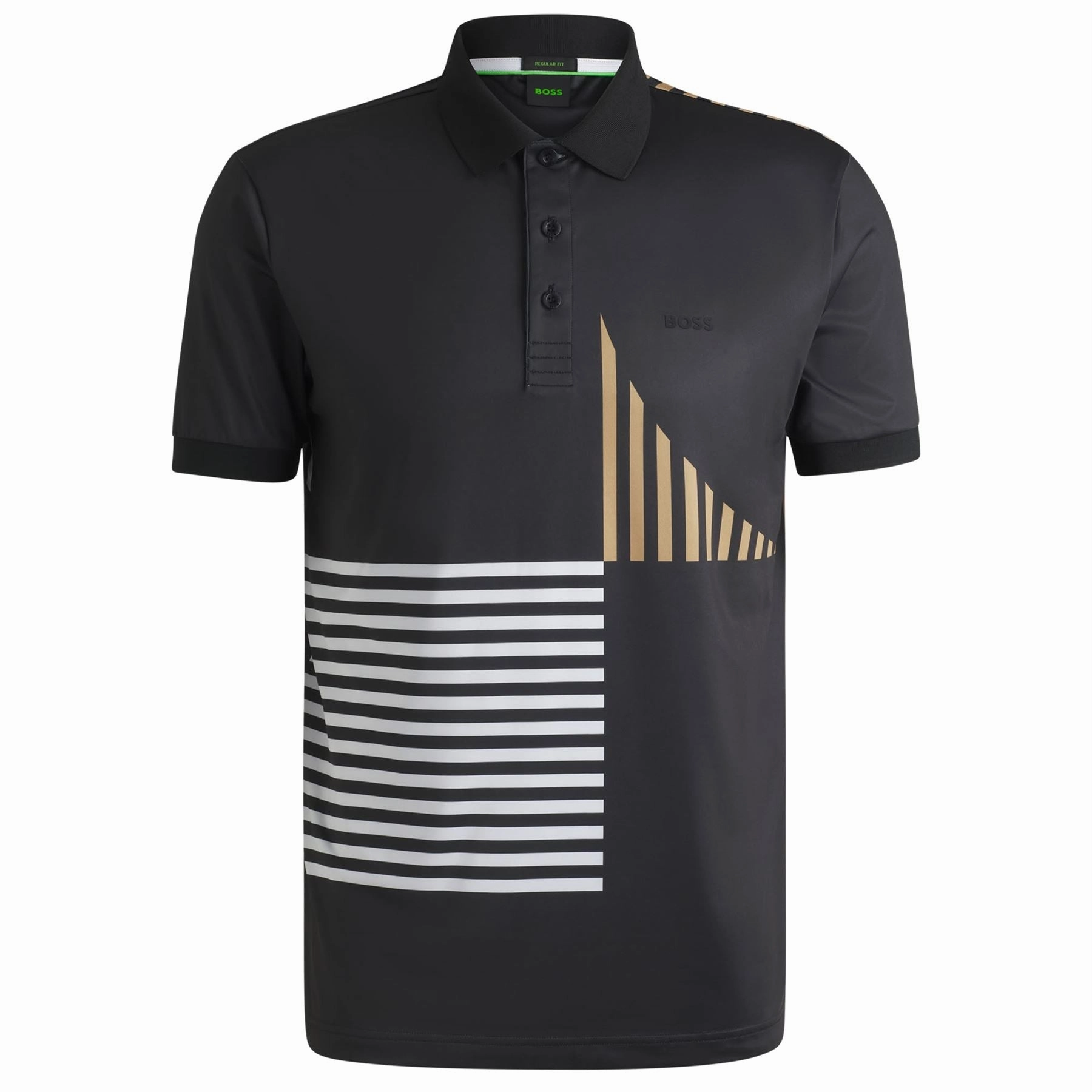 Paddy Striped Cotton 1 Polo Black Boss Men's Fashion