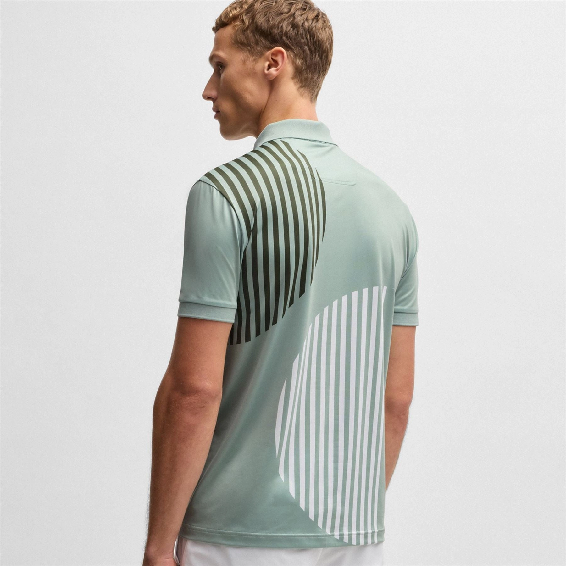 Paddy Striped Cotton 1 Polo Open Green Boss Men's Fashion