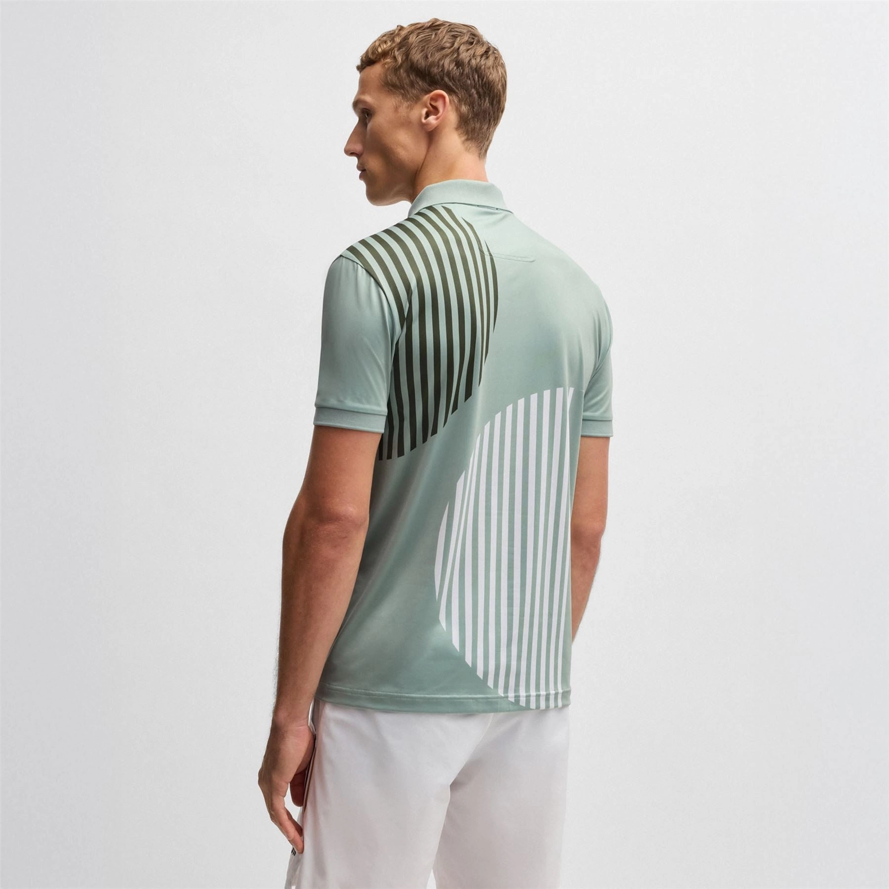 Paddy Striped Cotton 1 Polo Open Green Boss Men's Fashion