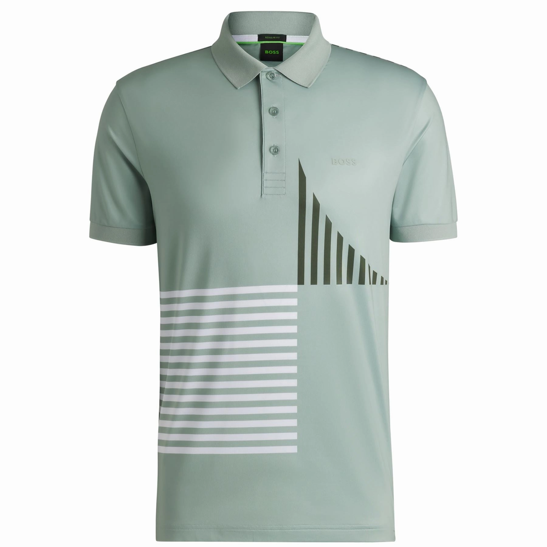 Paddy Striped Cotton 1 Polo Open Green Boss Men's Fashion