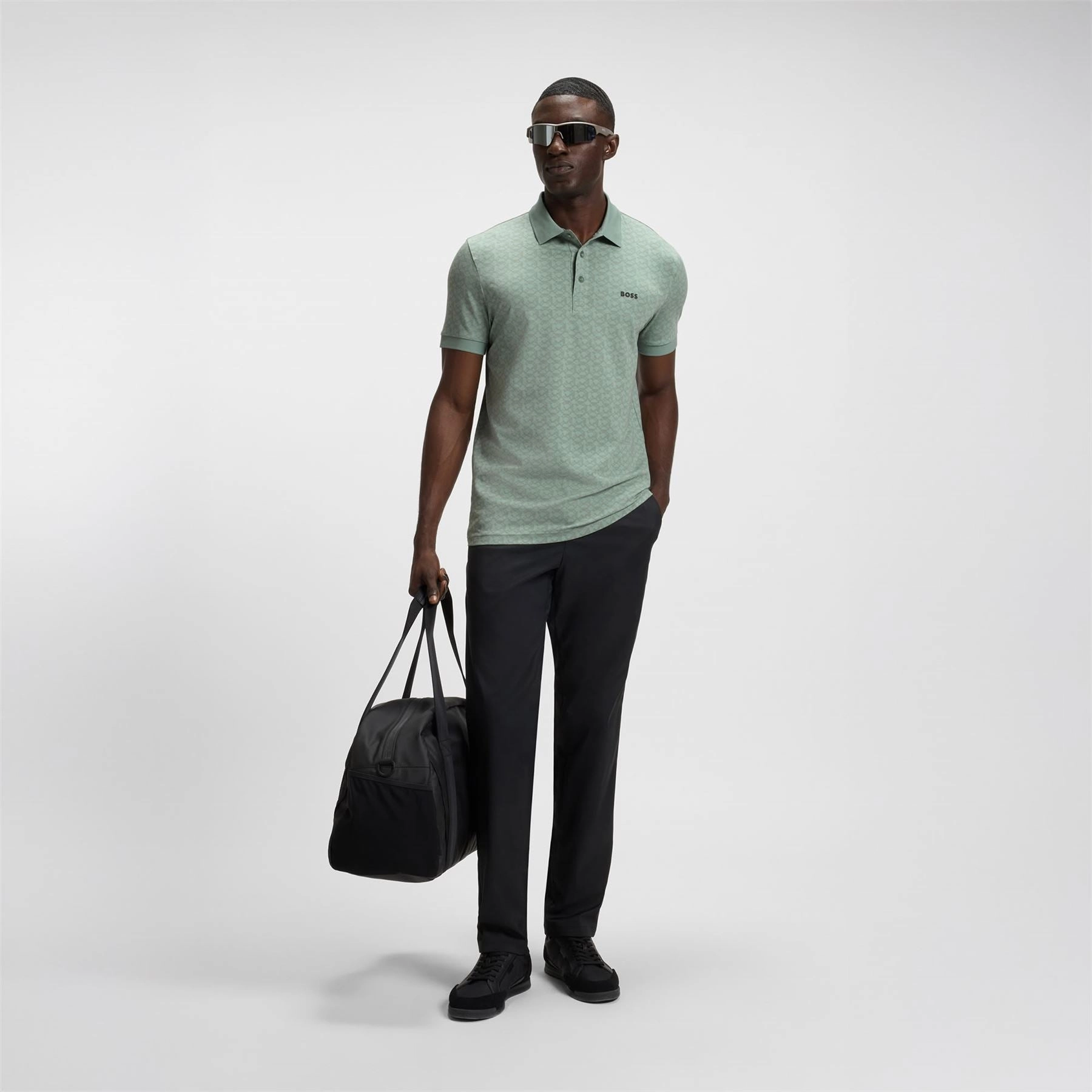 Paddy Striped Cotton Polo Open Green Boss Men's Fashion