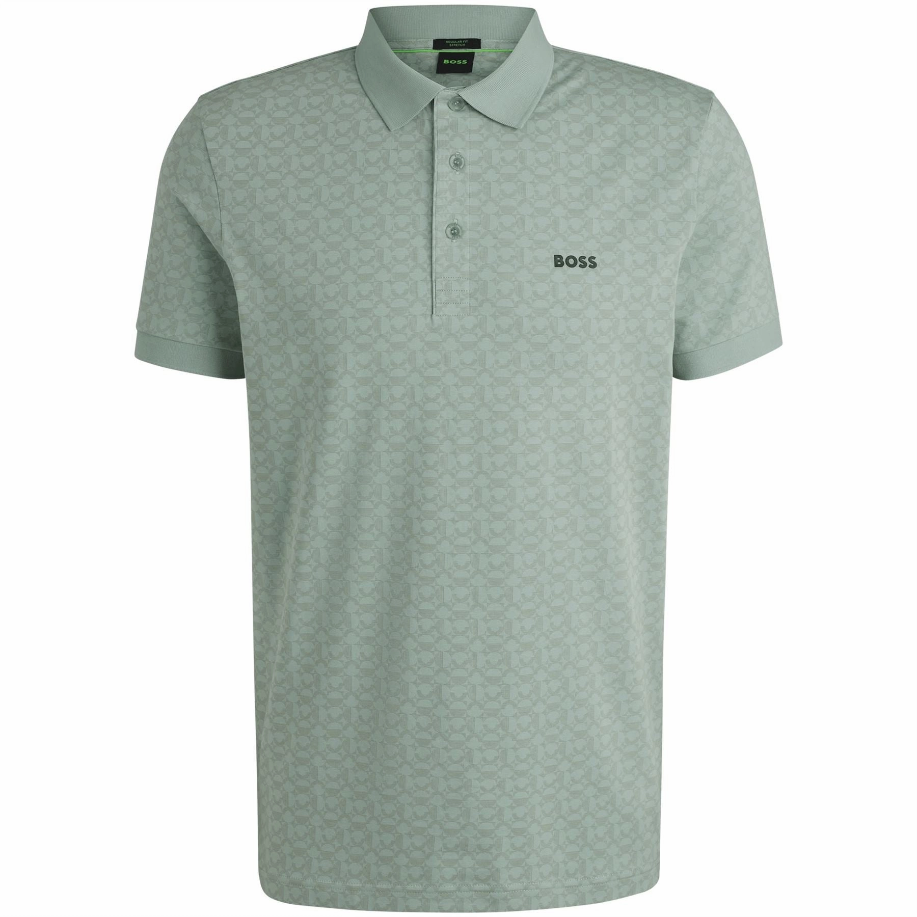 Paddy Striped Cotton Polo Open Green Boss Men's Fashion