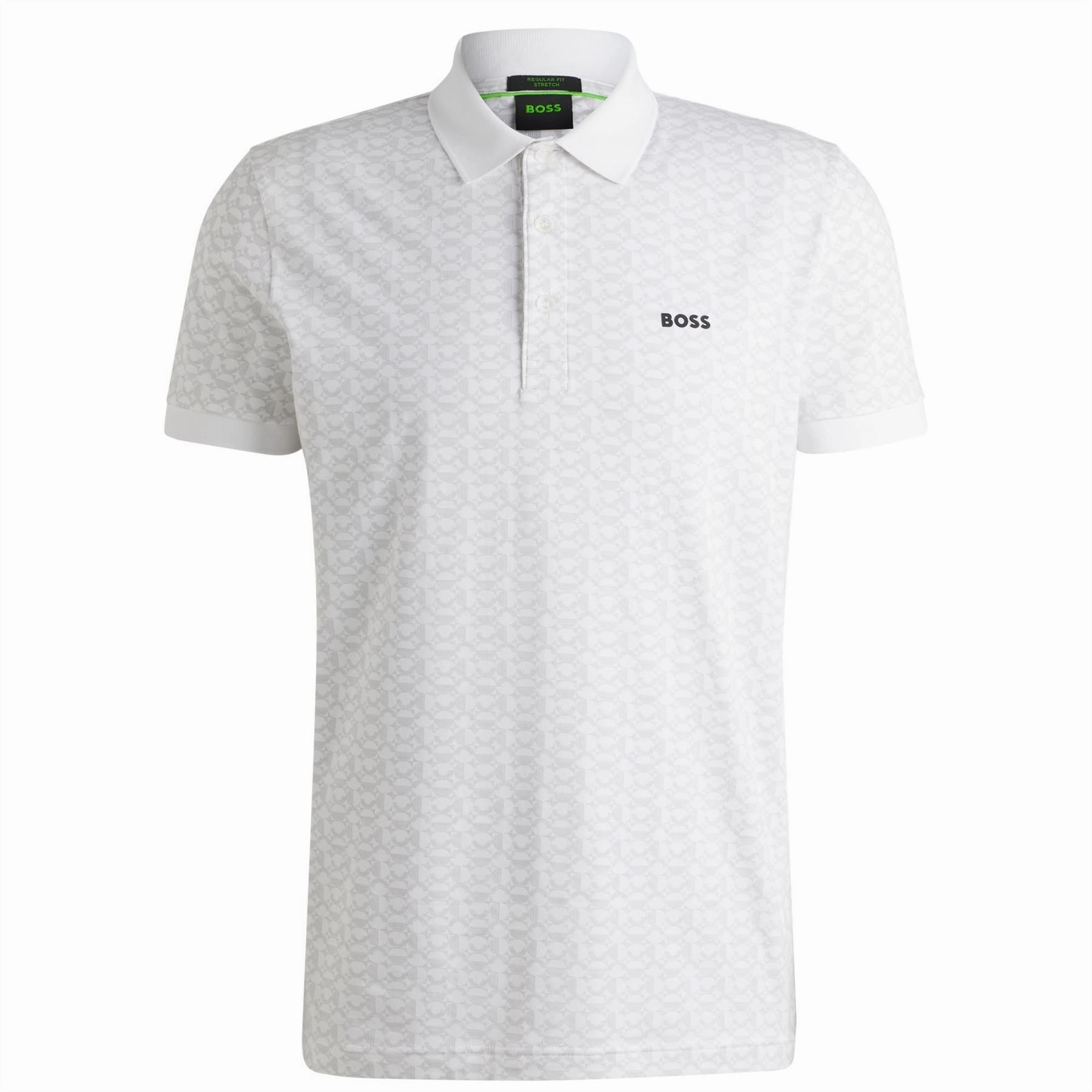 Paddy Striped Cotton Polo White Boss Men's Fashion