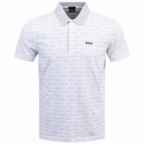 Paddy Tape Polo White Boss men's fashion and office attire