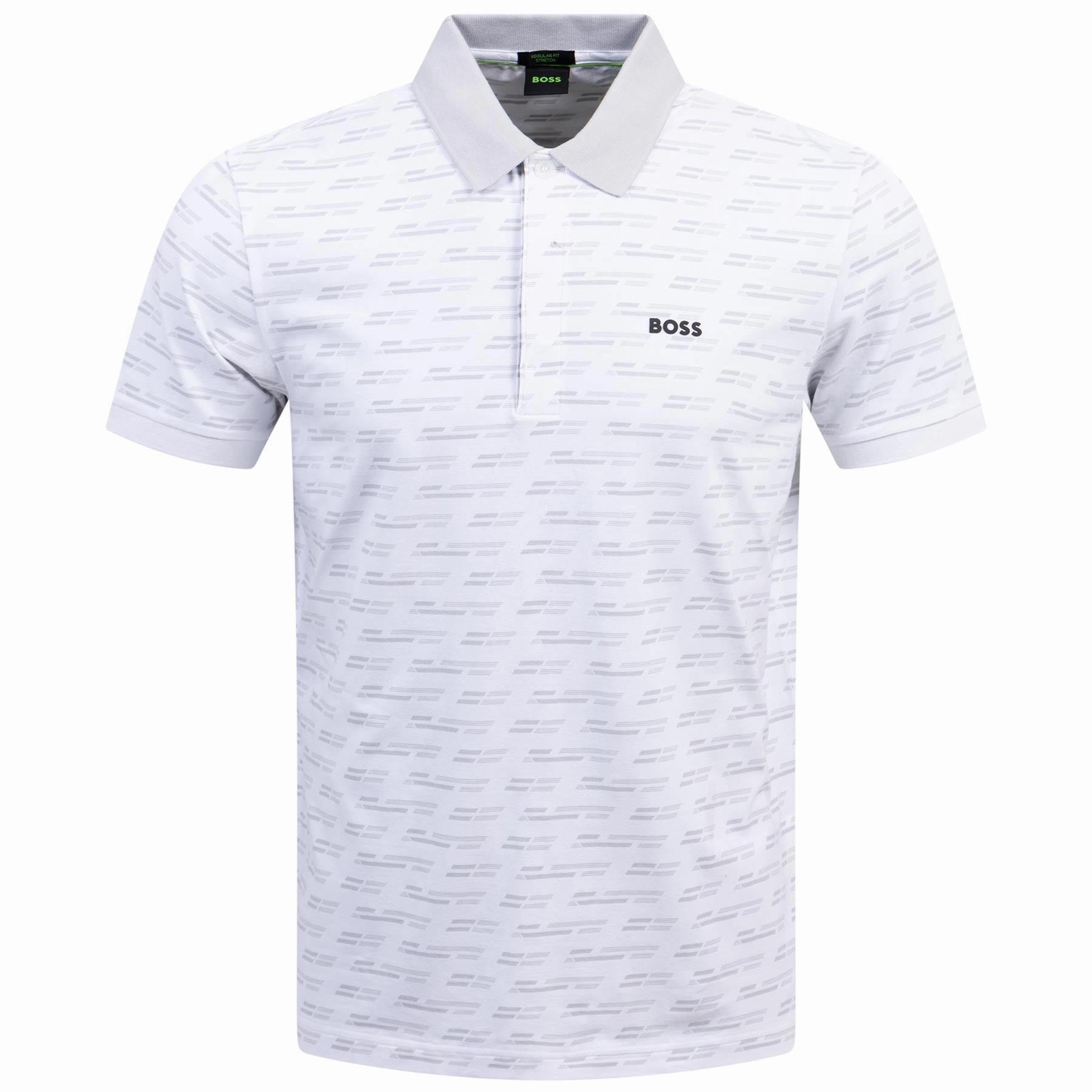 Paddy Tape Polo White Boss men's fashion and office attire