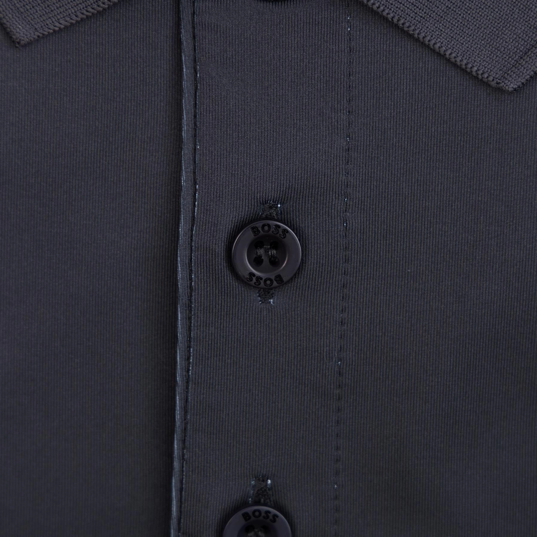 Paddy Tape Print Polo Black Boss Men's Fashion
