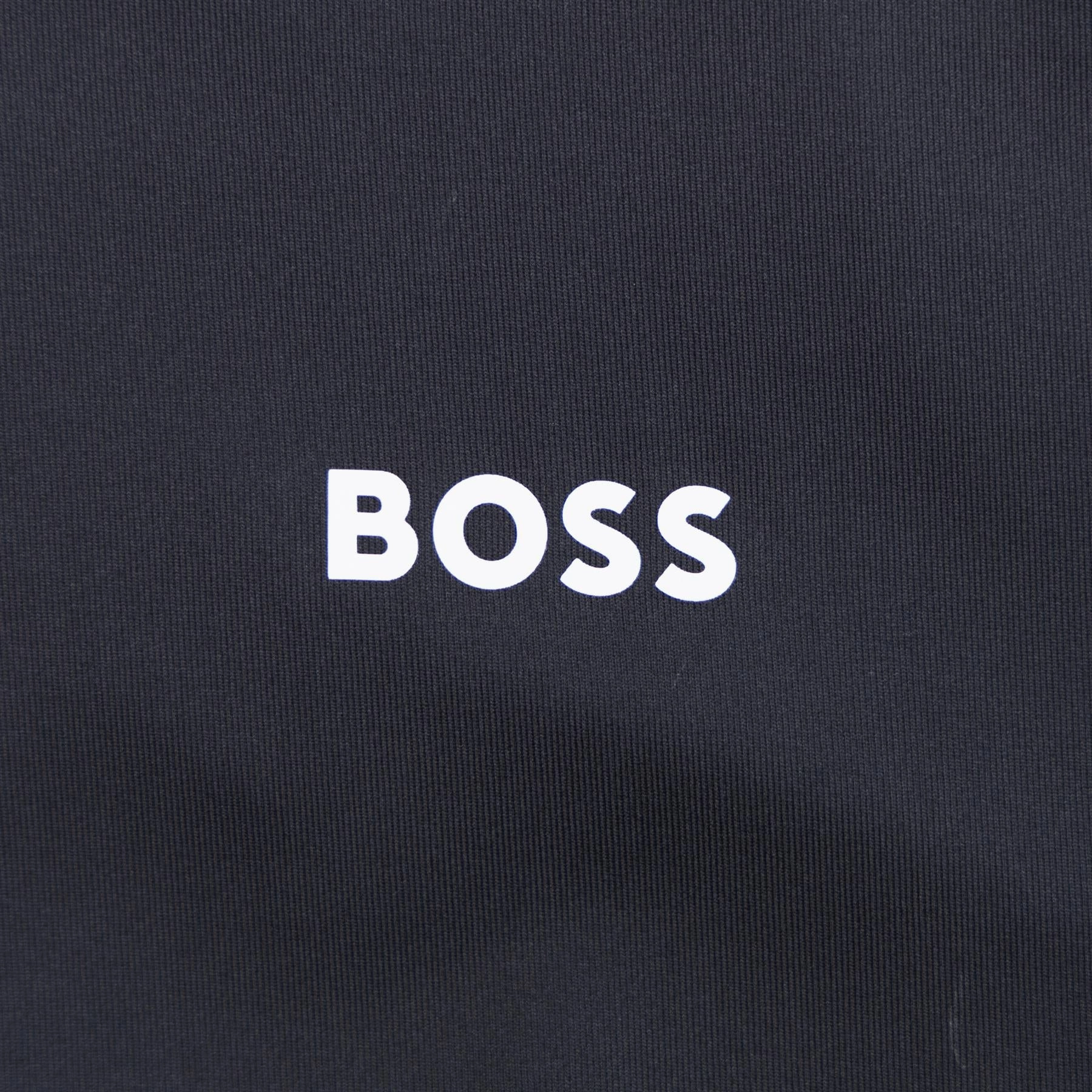 Paddy Tape Print Polo Black Boss Men's Fashion