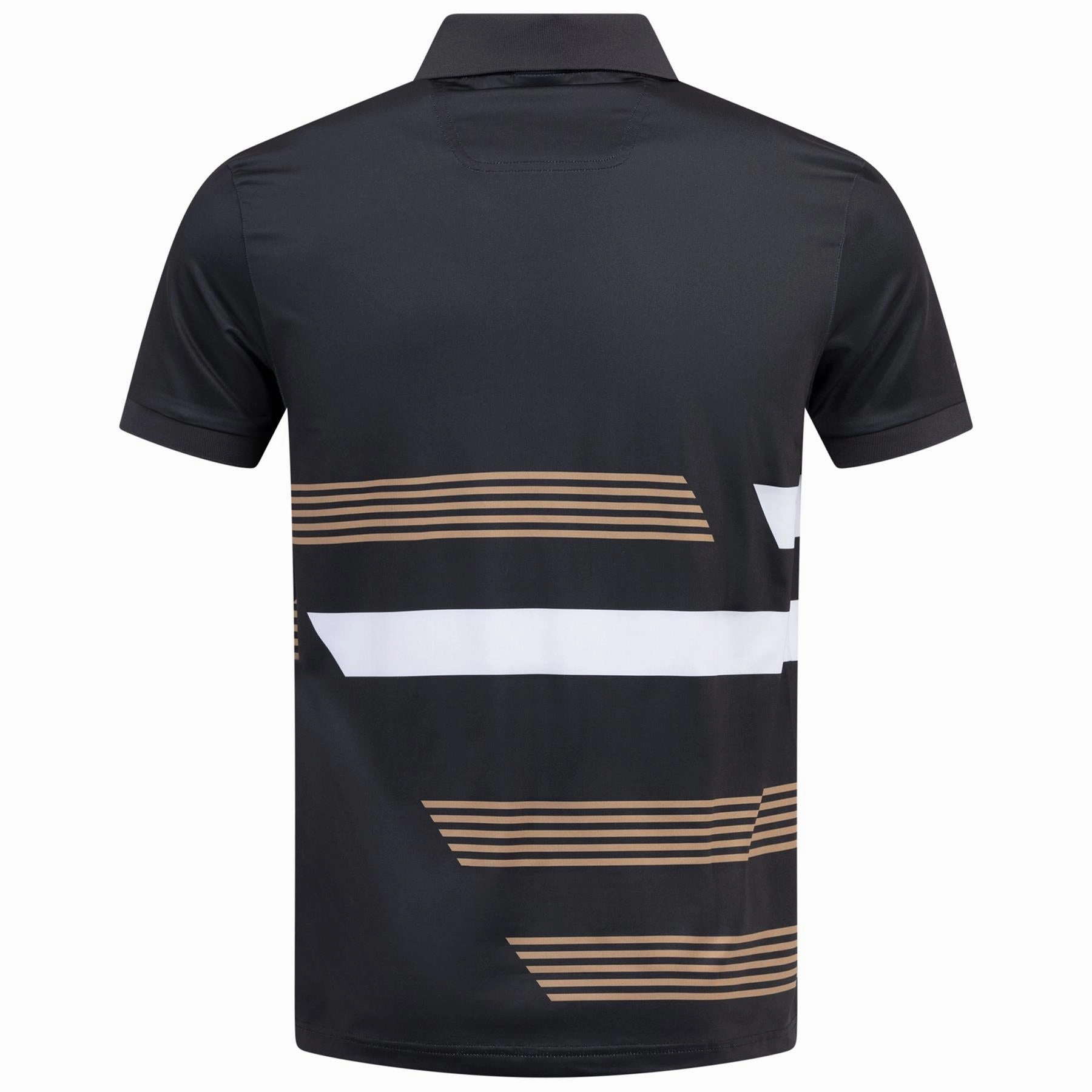 Paddy Tape Print Polo Black Boss Men's Fashion