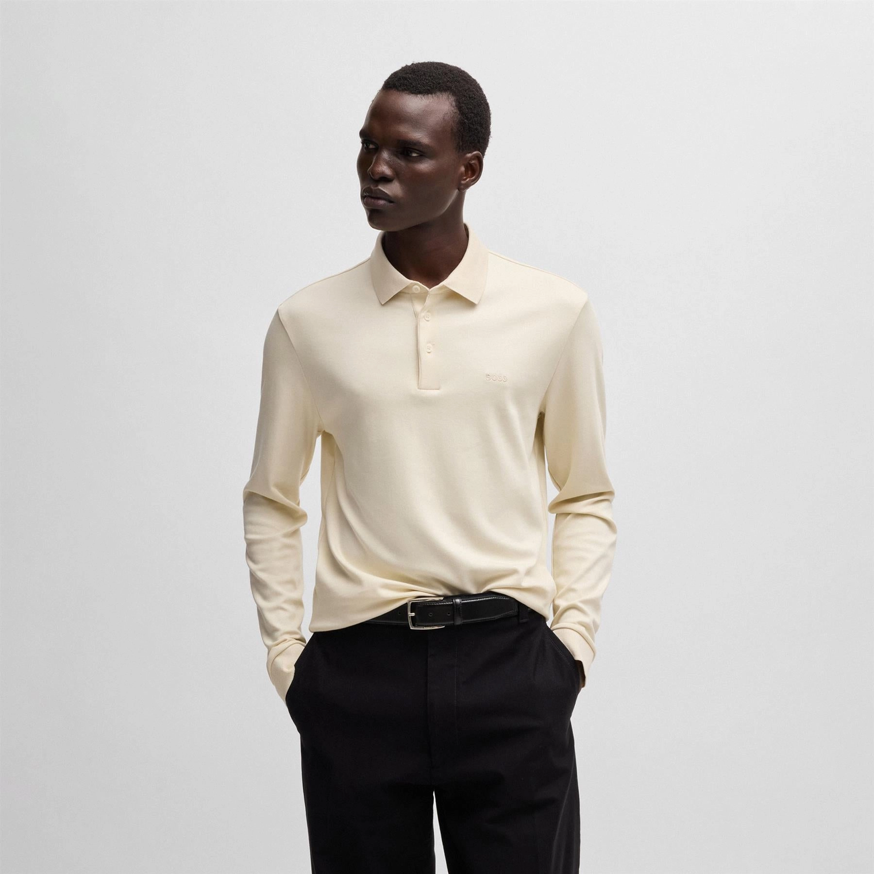 Pado 30 LS Polo Open White Boss Men's Fashion