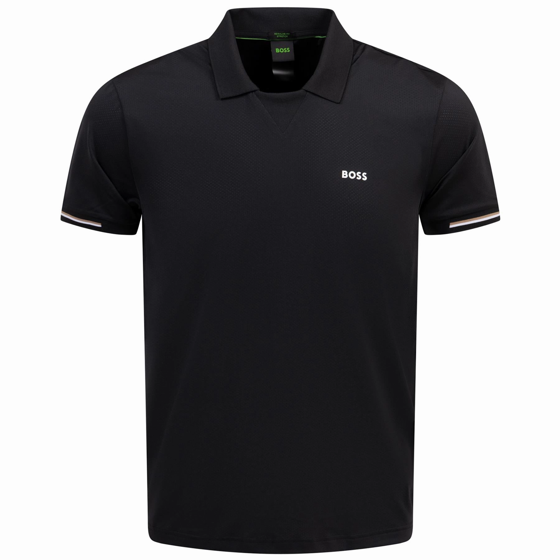 Palle Mesh Polo Black Boss men's fashion and office attire