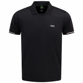 Palle Mesh Polo Black Boss men's fashion and office attire