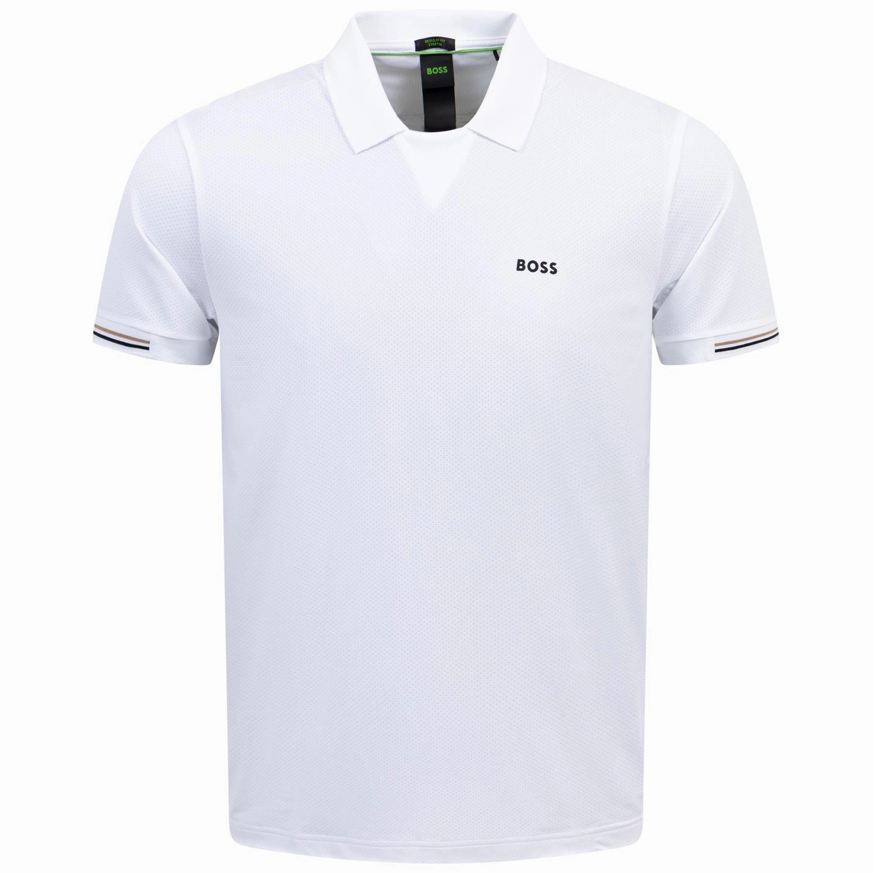 Palle Mesh Polo White Boss men's fashion and office attire