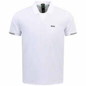 Palle Mesh Polo White Boss men's fashion and office attire
