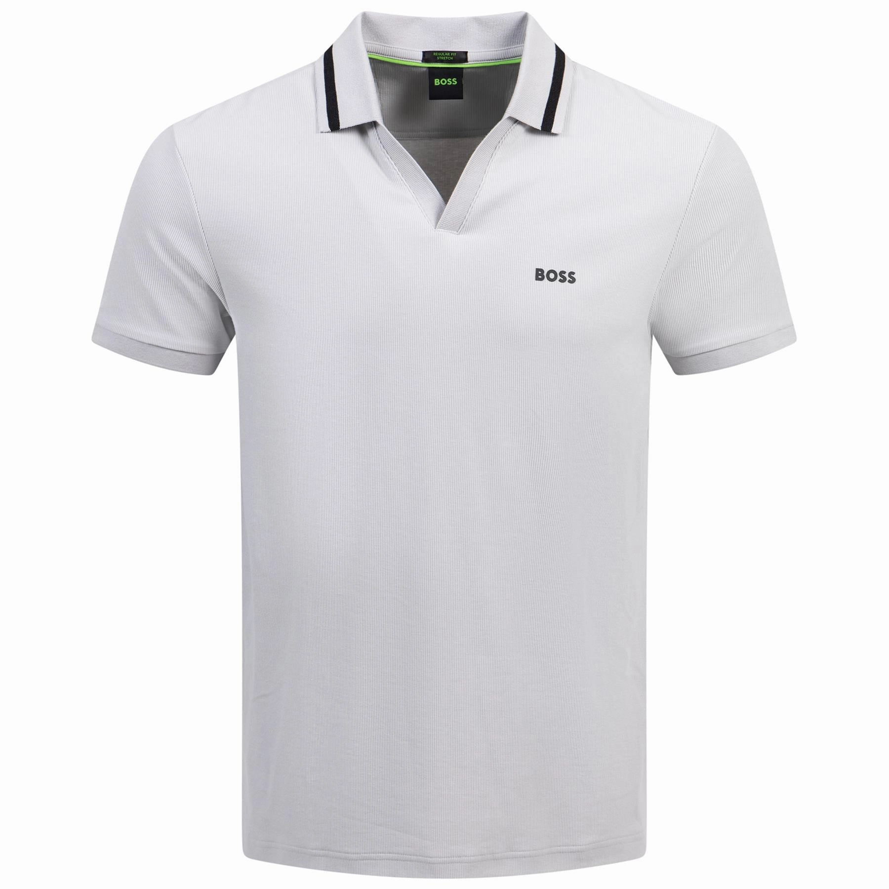 Palle Tape Rib Polo Light Grey Boss men's fashion and office attire
