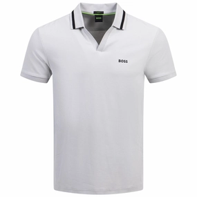 Palle Tape Rib Polo Light Grey Boss men's fashion and office attire