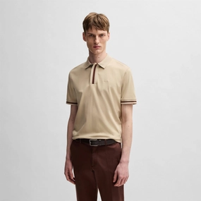 Parlay 185 Polo Light Beige Boss men's fashion and office attire