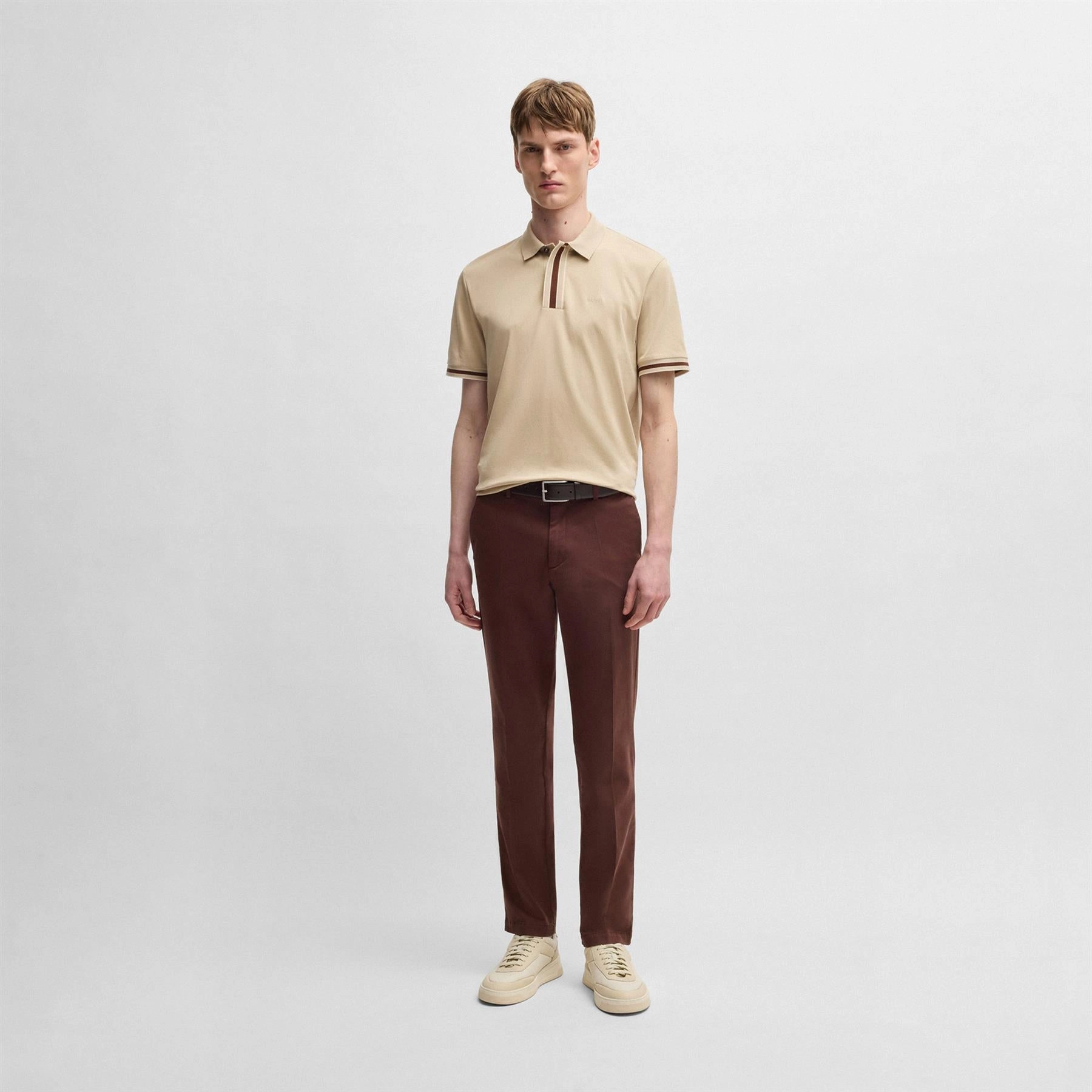Parlay 185 Polo Light Beige Boss Men's Fashion