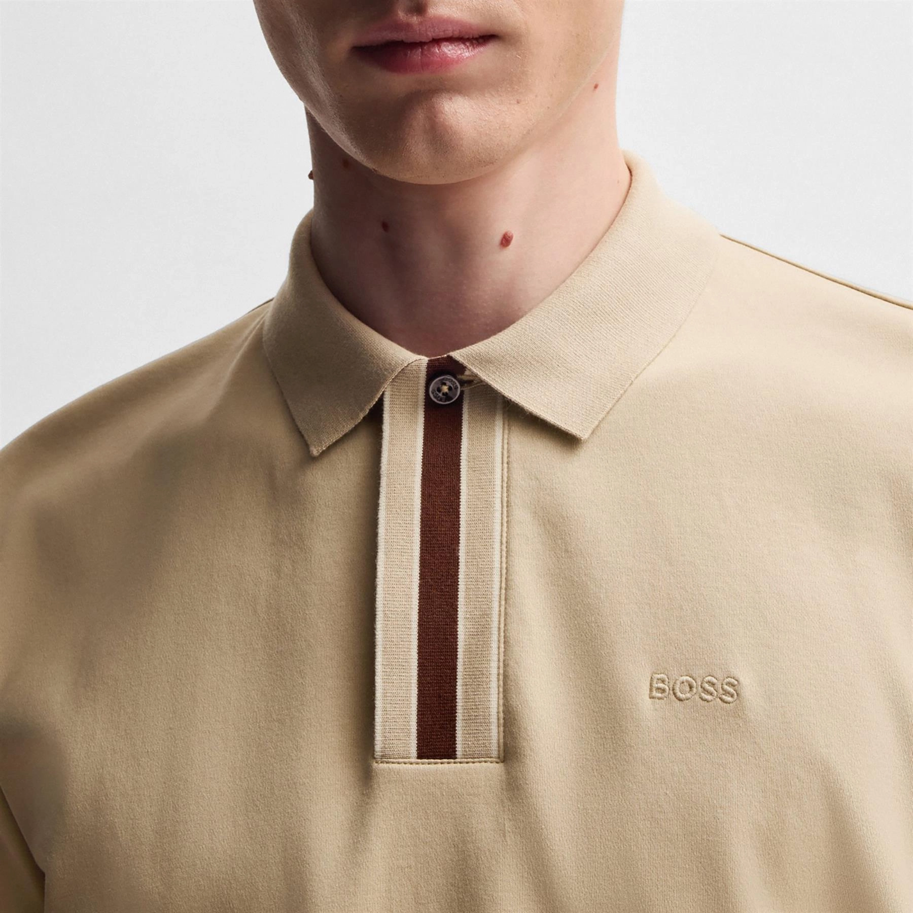Parlay 185 Polo Light Beige Boss Men's Fashion