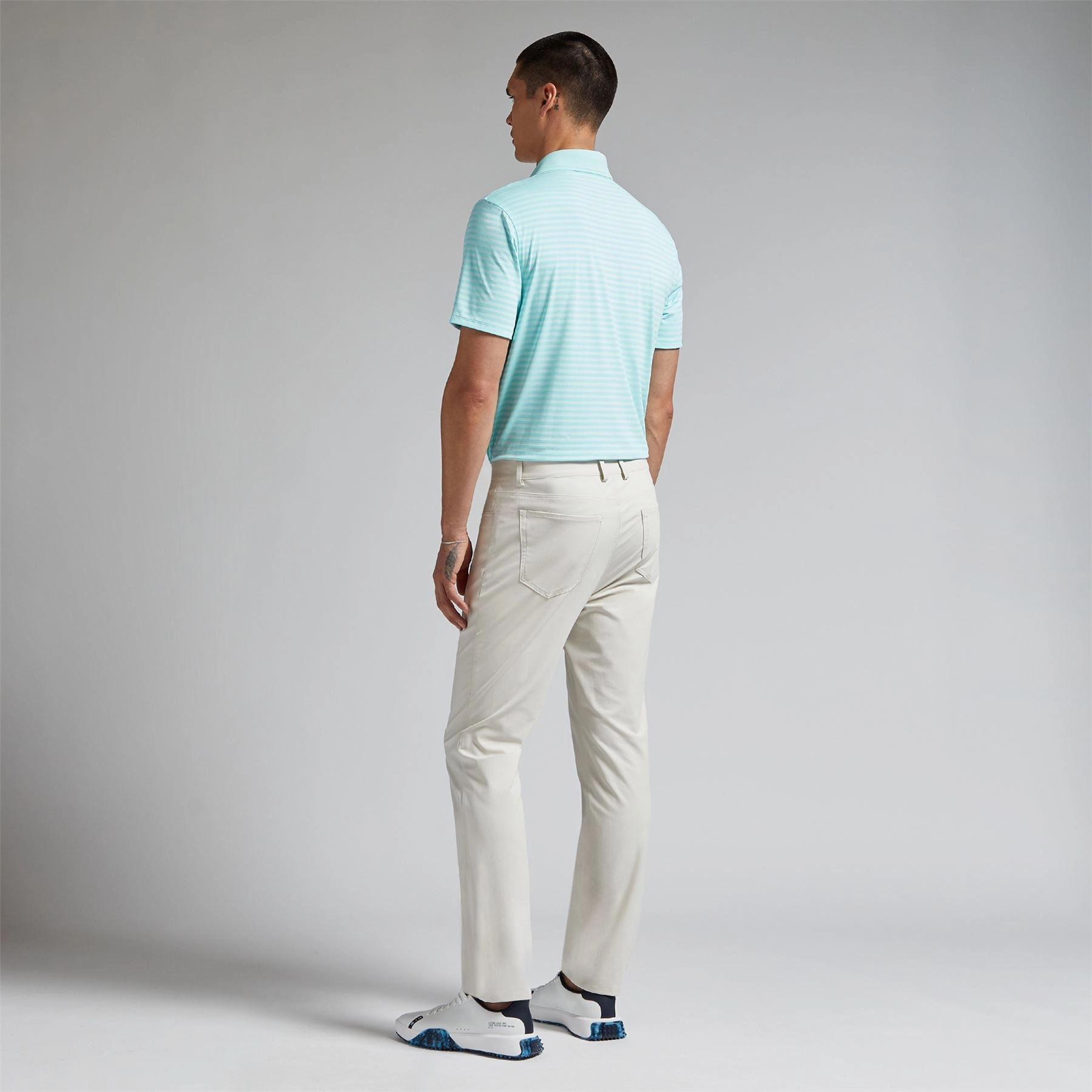 Perforated Stripe Tech Jersey Polo Powder G/Fore Men's Fashion