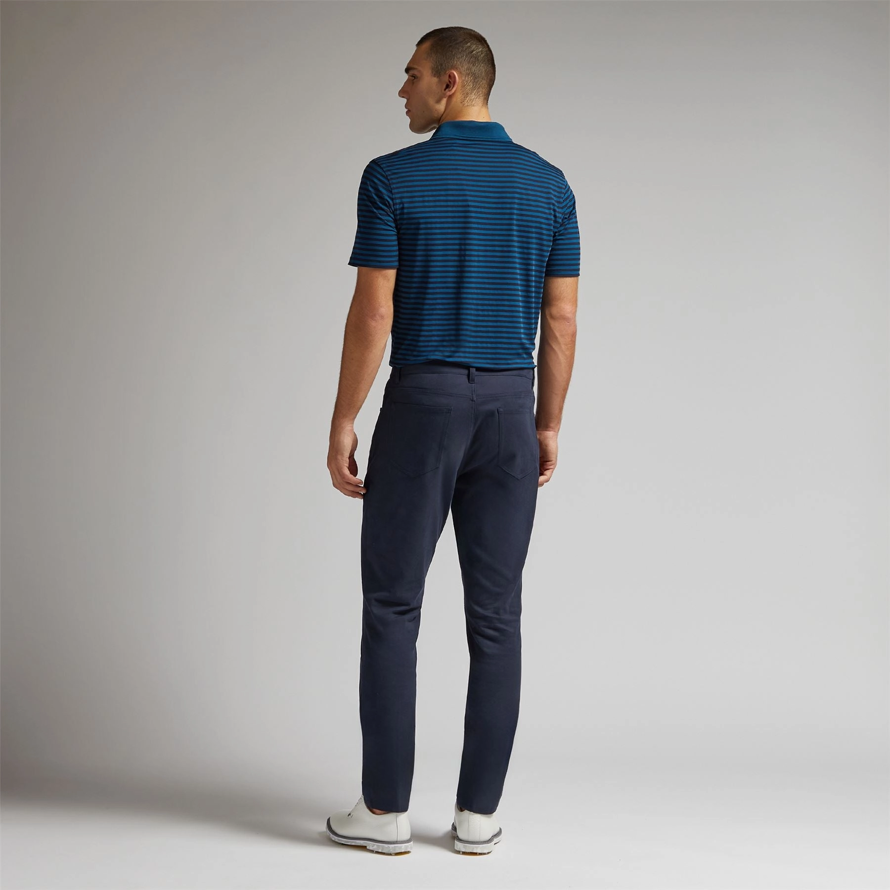 Perforated Stripe Tech Jersey Polo Twilight G/Fore Men's Fashion