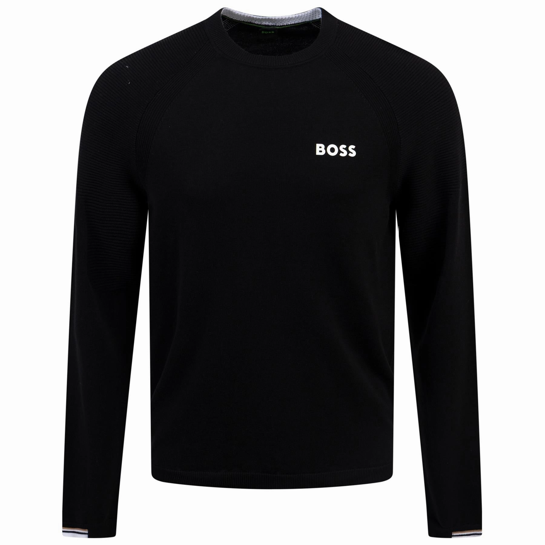 Perform Max Crew Neck Black Boss men's fashion and office attire