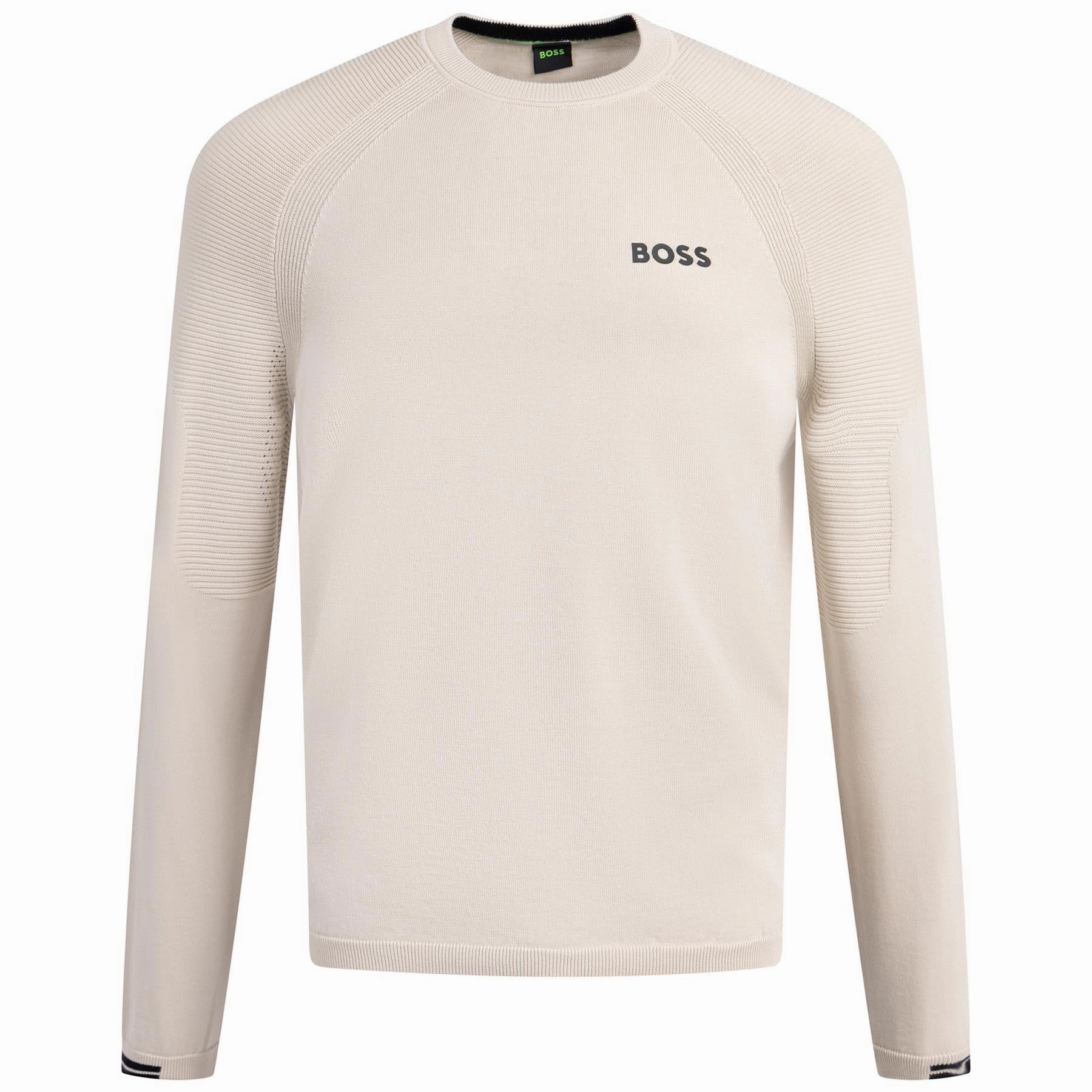 Perform Max Crew Neck Open Beige Boss men's fashion and office attire