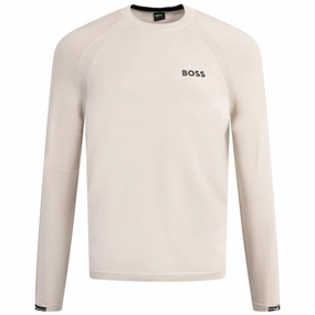 Perform Max Crew Neck Open Beige Boss men's fashion and office attire