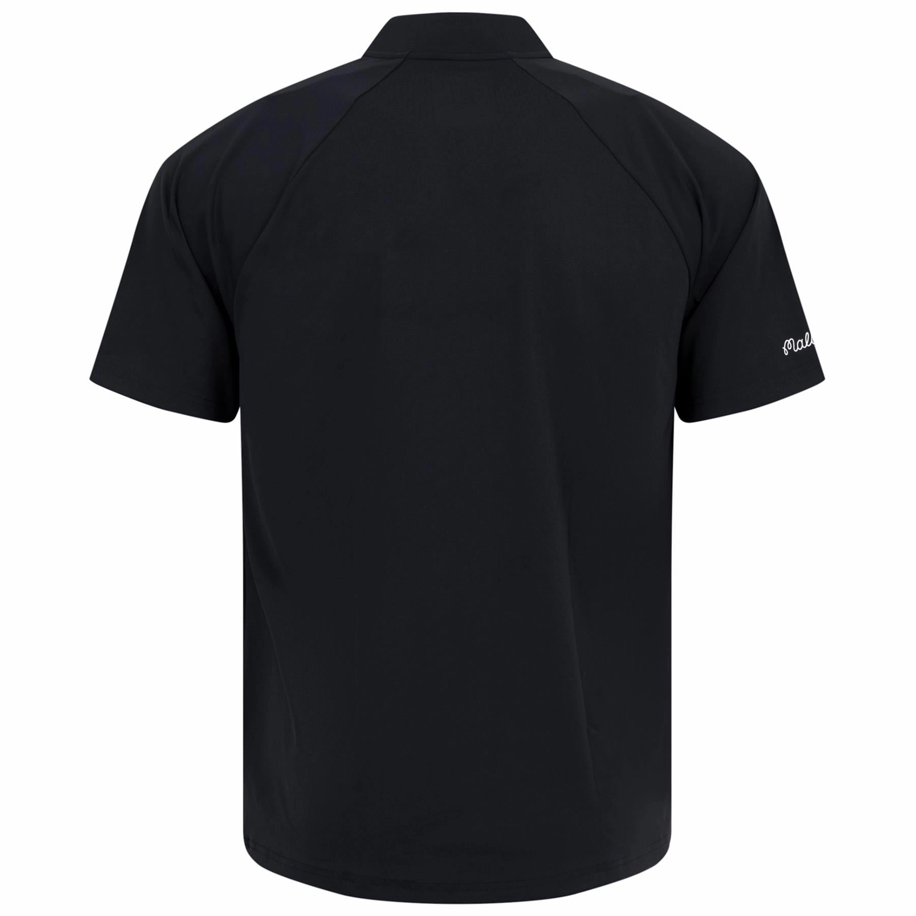 Performance Blade Collar Polo Black Malbon Men's Golf Lifestyle Wear