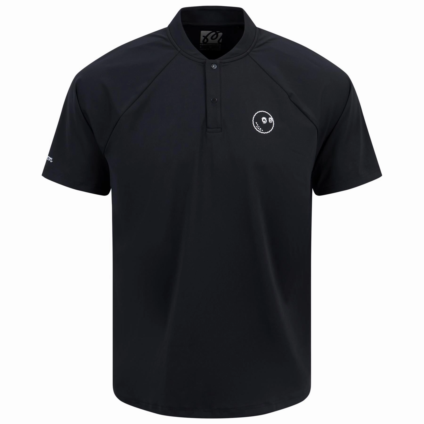 Performance Blade Collar Polo Black Malbon Men's Golf Lifestyle Wear