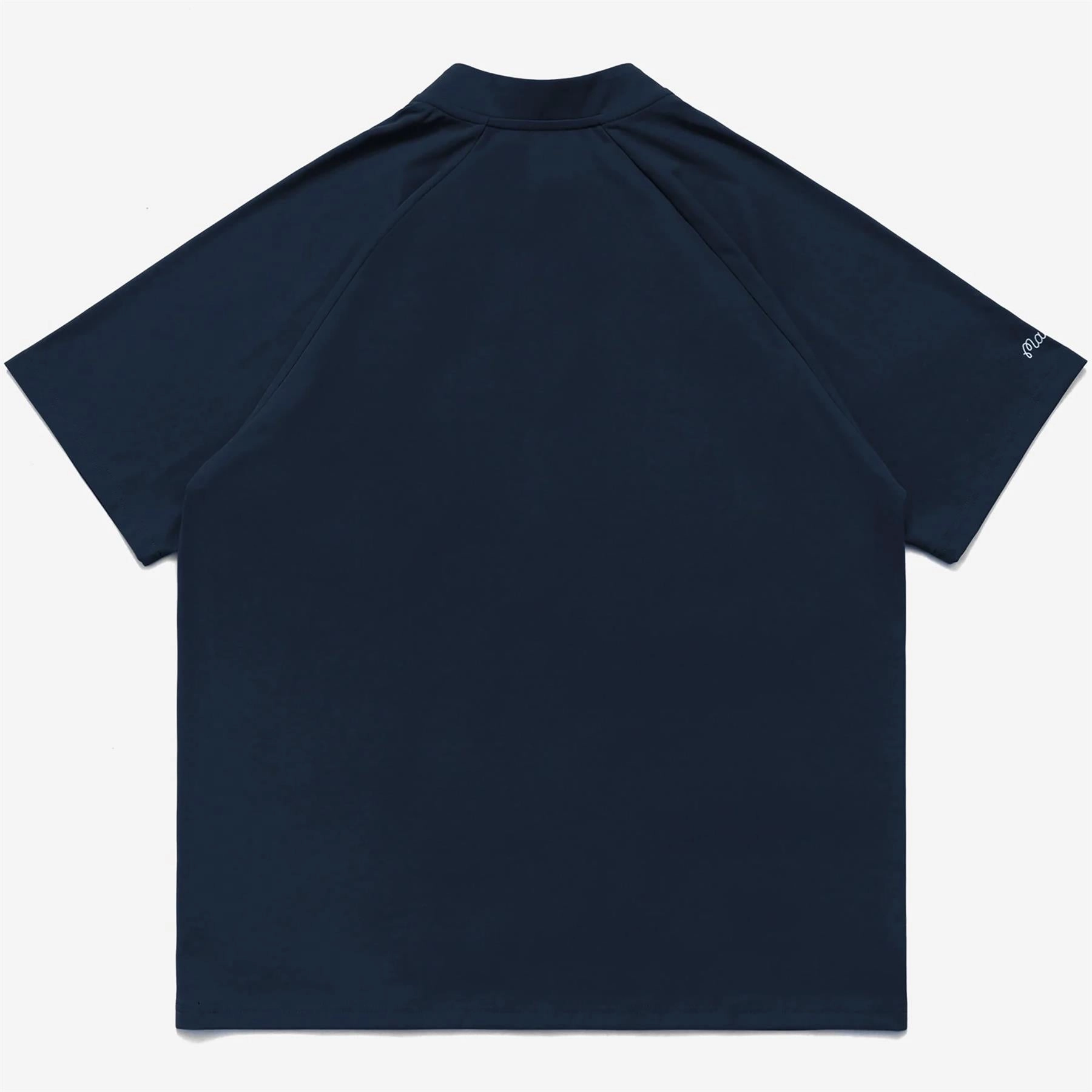 Performance Blade Collar Polo Navy Malbon Men's Golf Lifestyle Wear