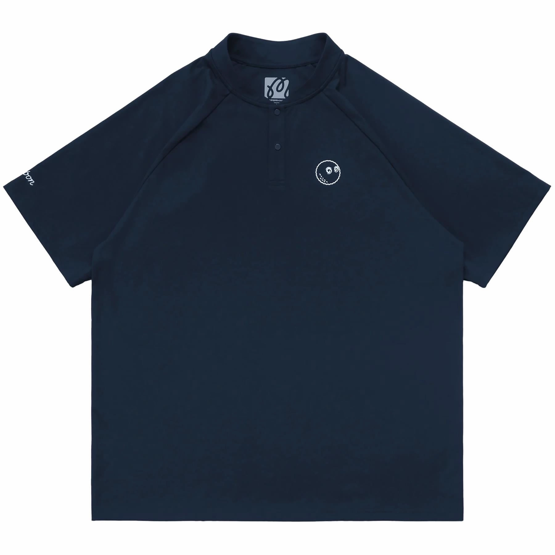 Performance Blade Collar Polo Navy Malbon Men's Golf Lifestyle Wear