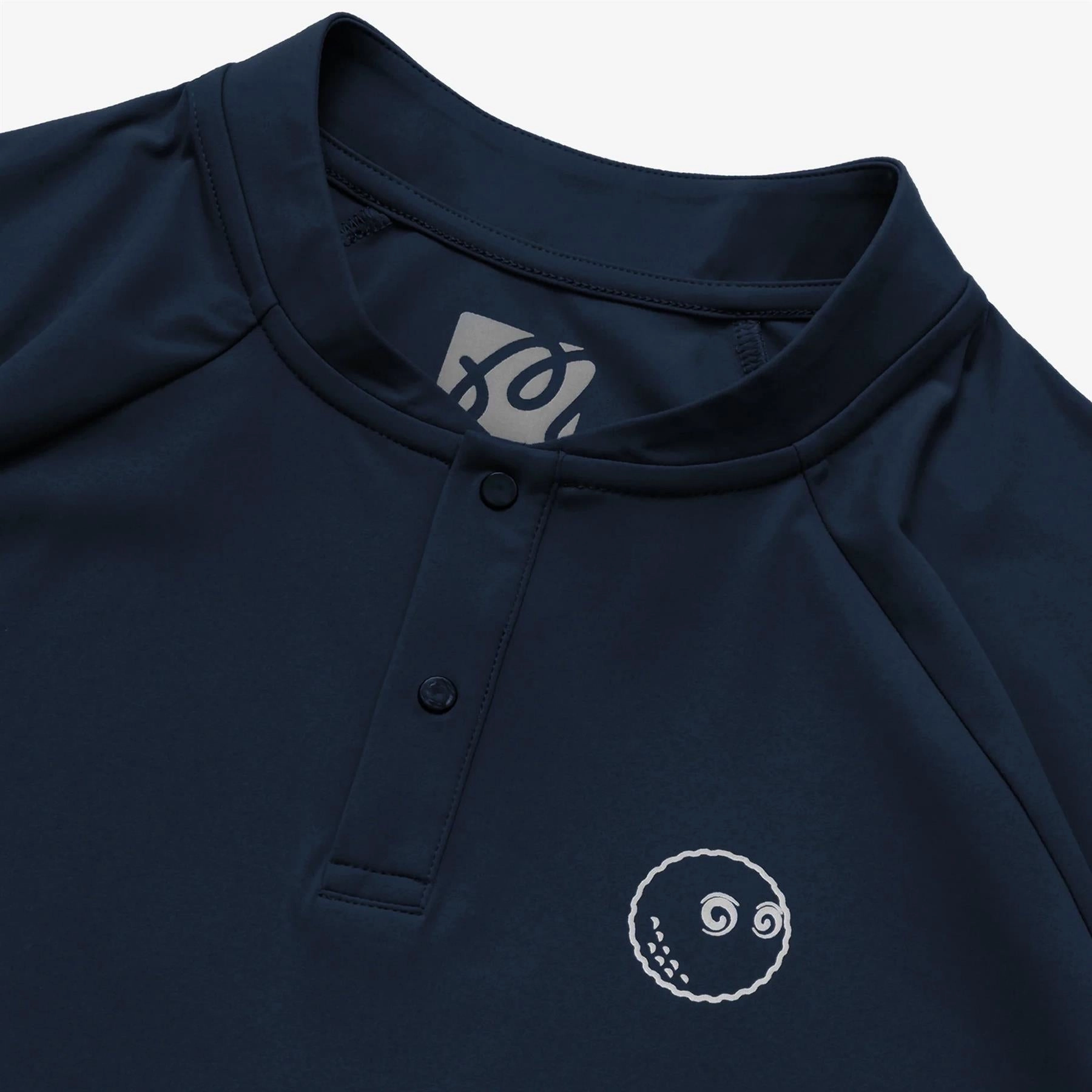 Performance Blade Collar Polo Navy Malbon Men's Golf Lifestyle Wear