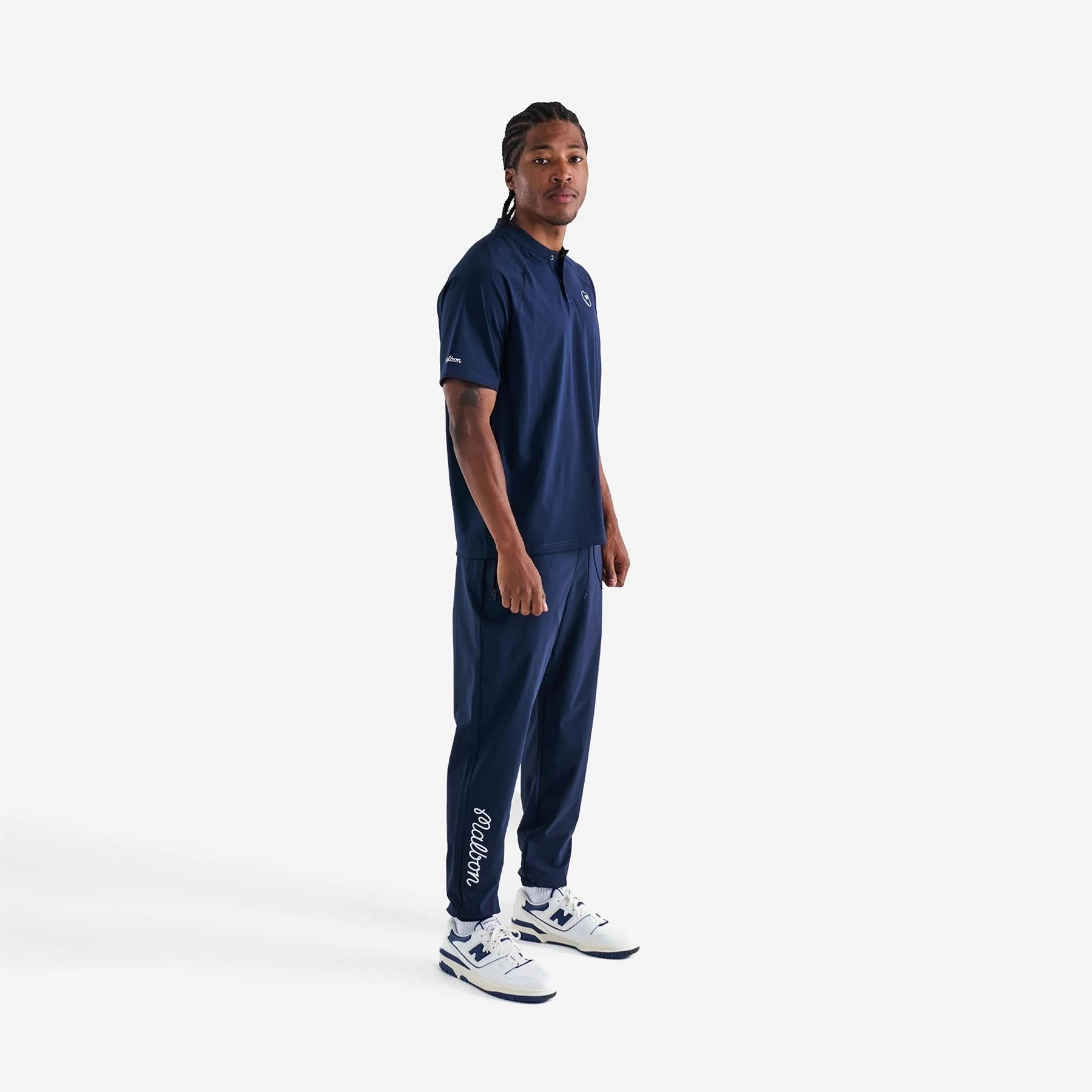 Performance Blade Collar Polo Navy Malbon Men's Golf Lifestyle Wear