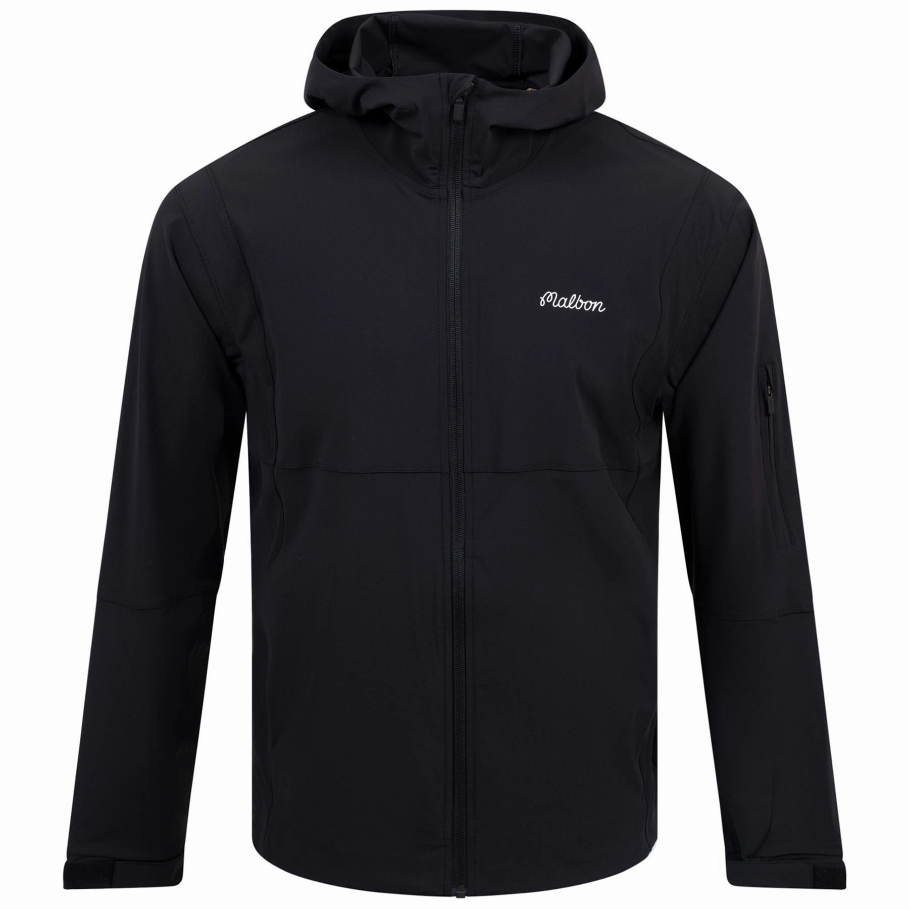 Performance Full Zip Shell Jacket Black Malbon mens golf lifestyle wear