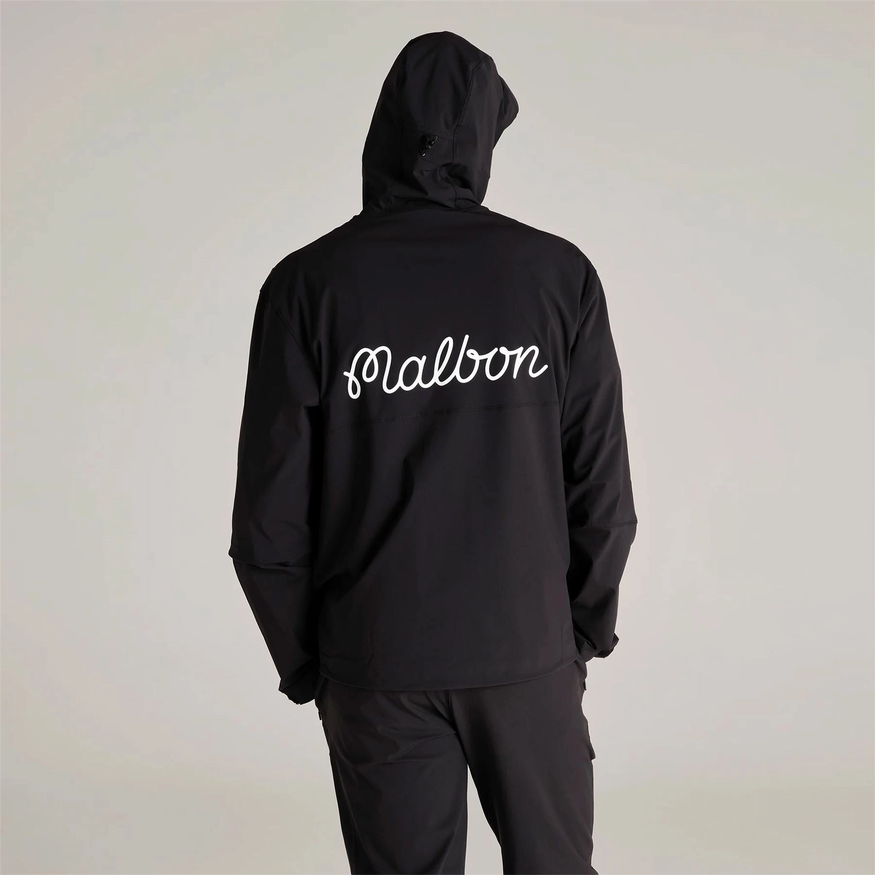 Performance Full Zip Shell Jacket Black Malbon Men's Golf Lifestyle Wear