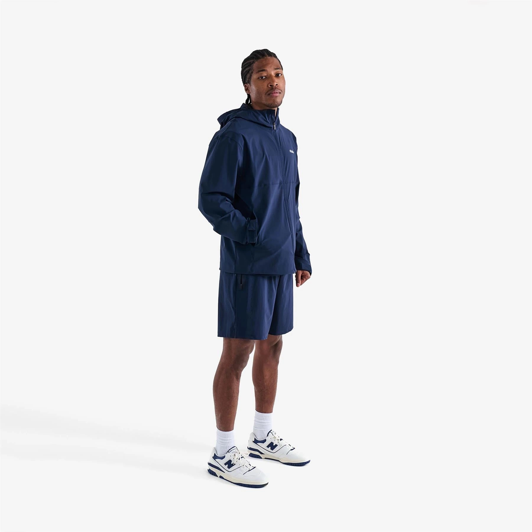 Performance Full Zip Shell Jacket Navy Malbon Men's Golf Lifestyle Wear