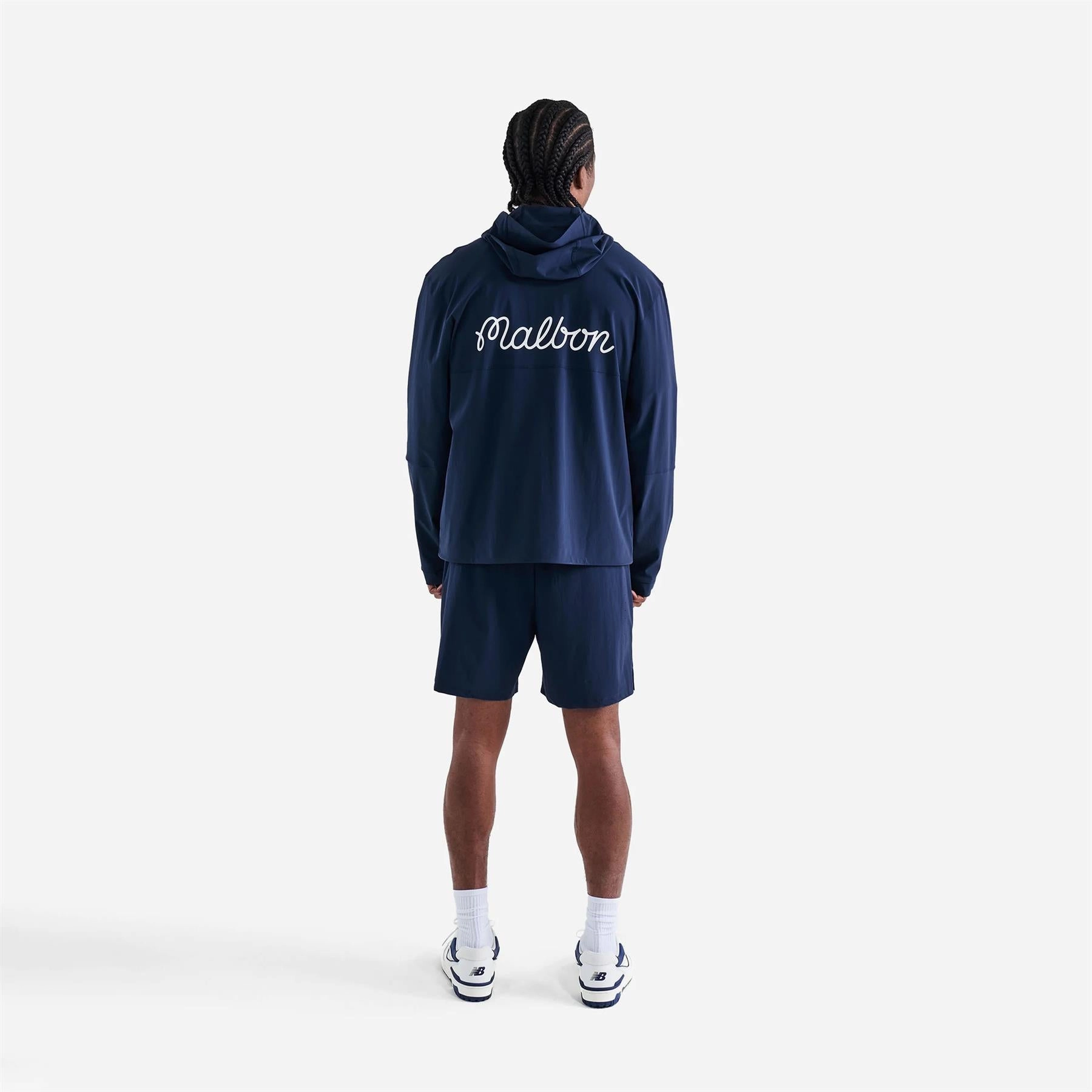 Performance Full Zip Shell Jacket Navy Malbon Men's Golf Lifestyle Wear