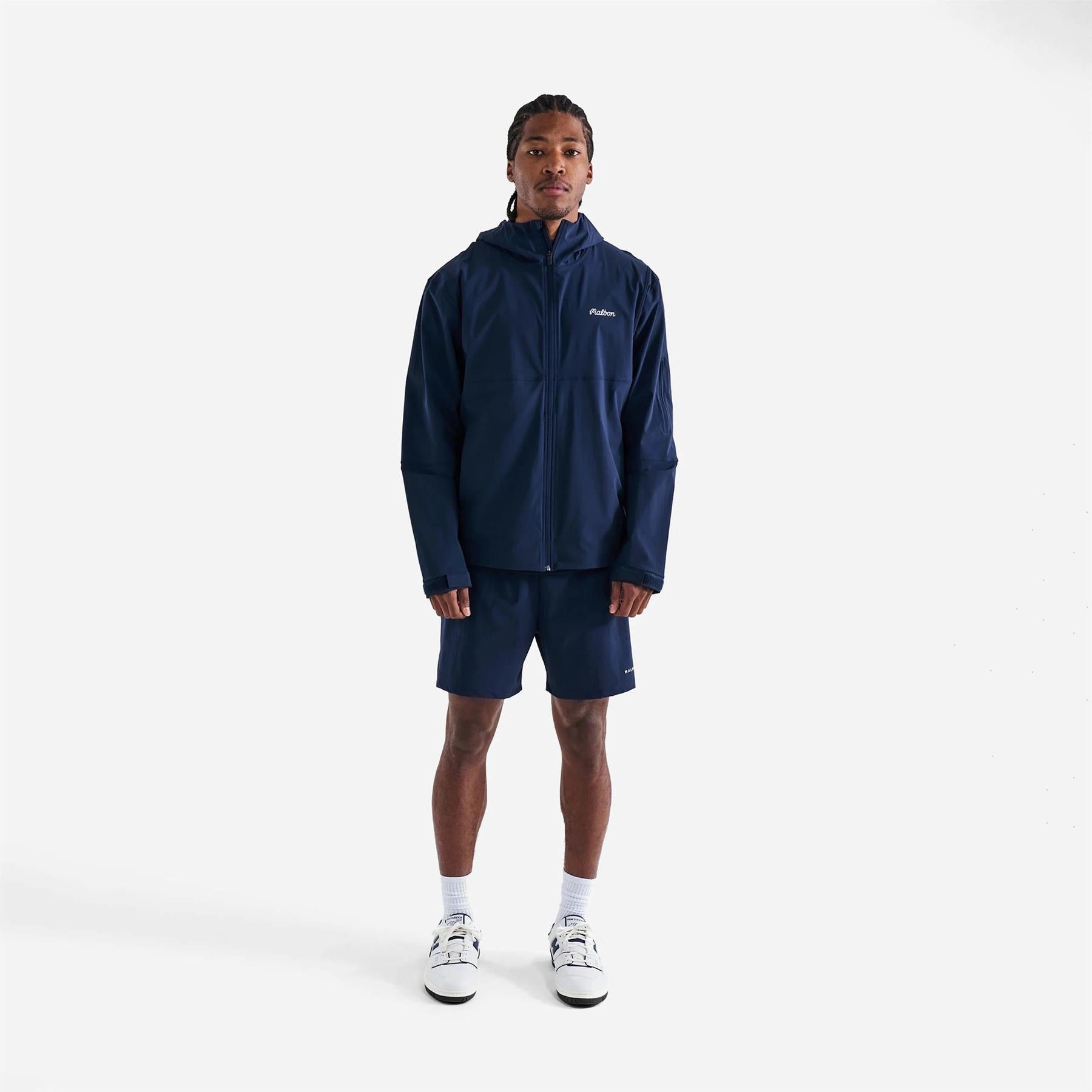 Performance Full Zip Shell Jacket Navy Malbon mens golf lifestyle wear