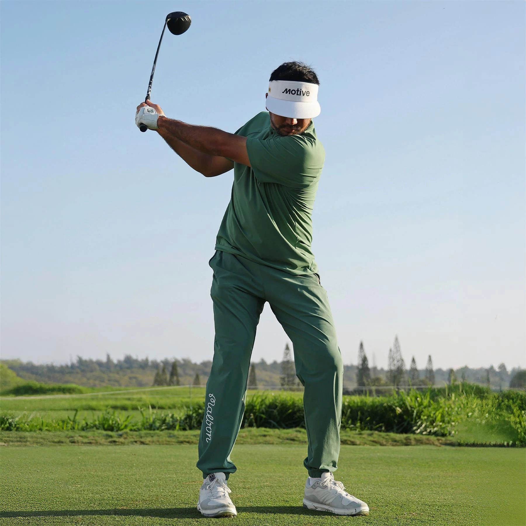 Performance Nylon Tech Trousers Forest Malbon Men's Golf Lifestyle Wear