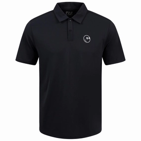 Performance Pique Polo Black Malbon mens golf lifestyle wear