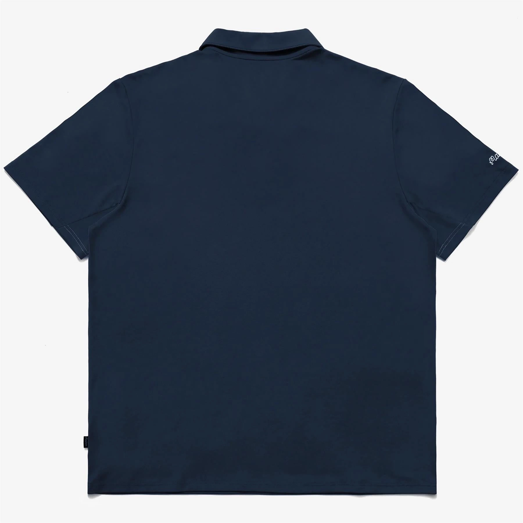 Performance Pique Polo Navy Malbon Men's Golf Lifestyle Wear