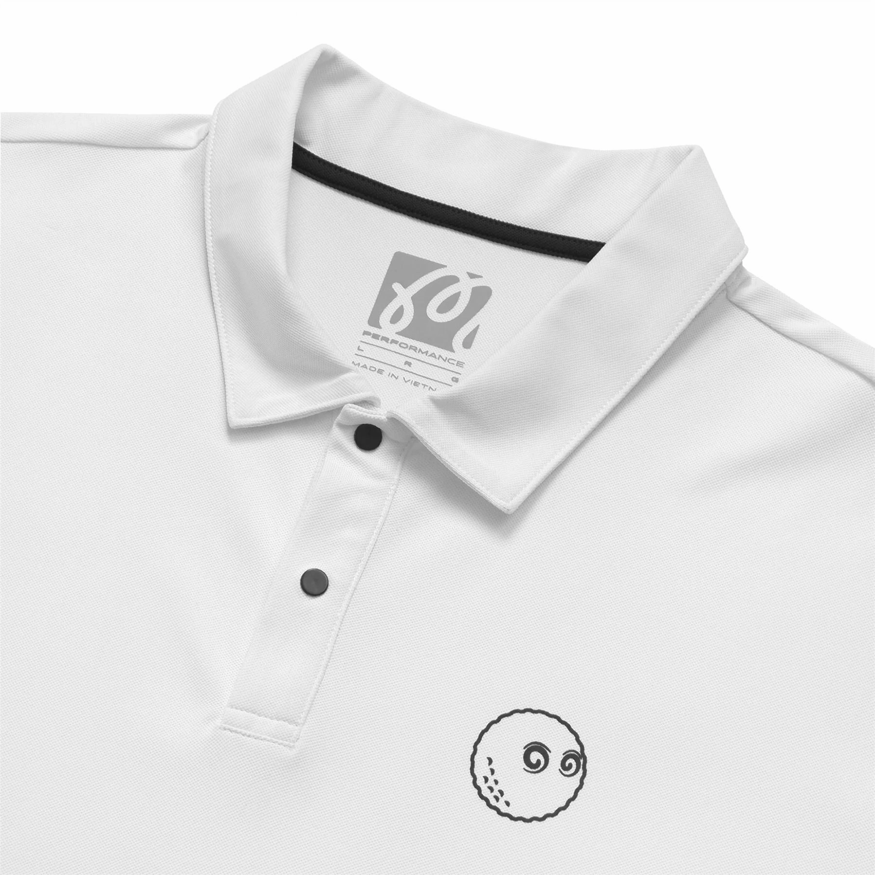 Performance Pique Polo White Malbon Men's Golf Lifestyle Wear