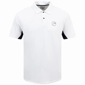 Performance Pique Polo White Malbon mens golf lifestyle wear
