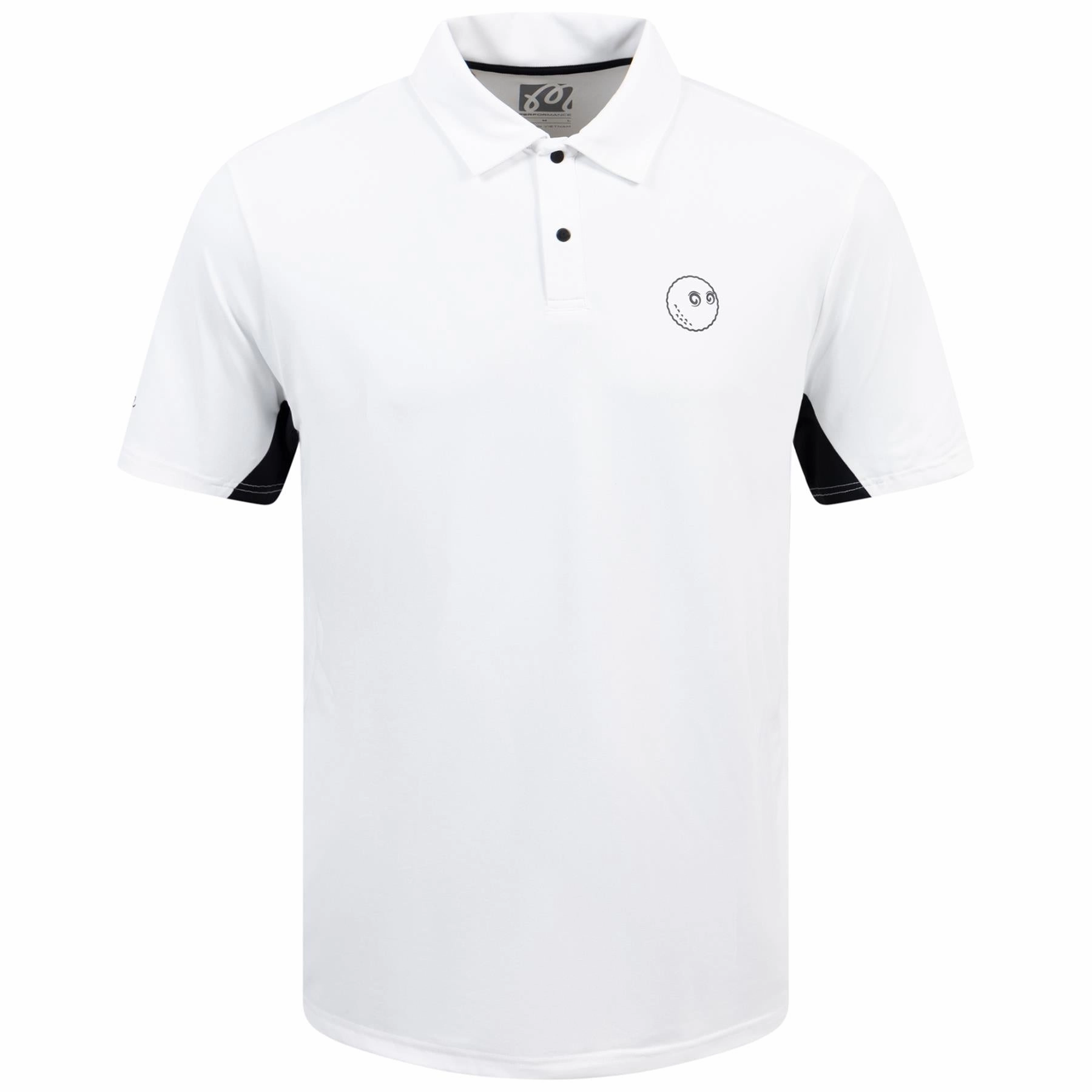 Performance Pique Polo White Malbon mens golf lifestyle wear