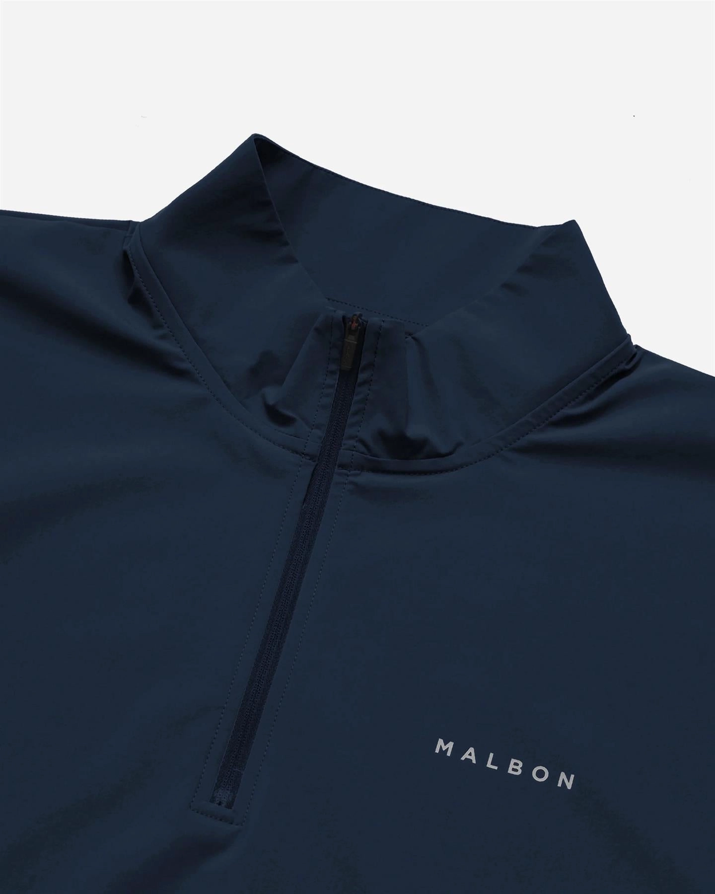 Performance Quarter Zip Shell Pullover Navy Malbon Men's Golf Lifestyle Wear