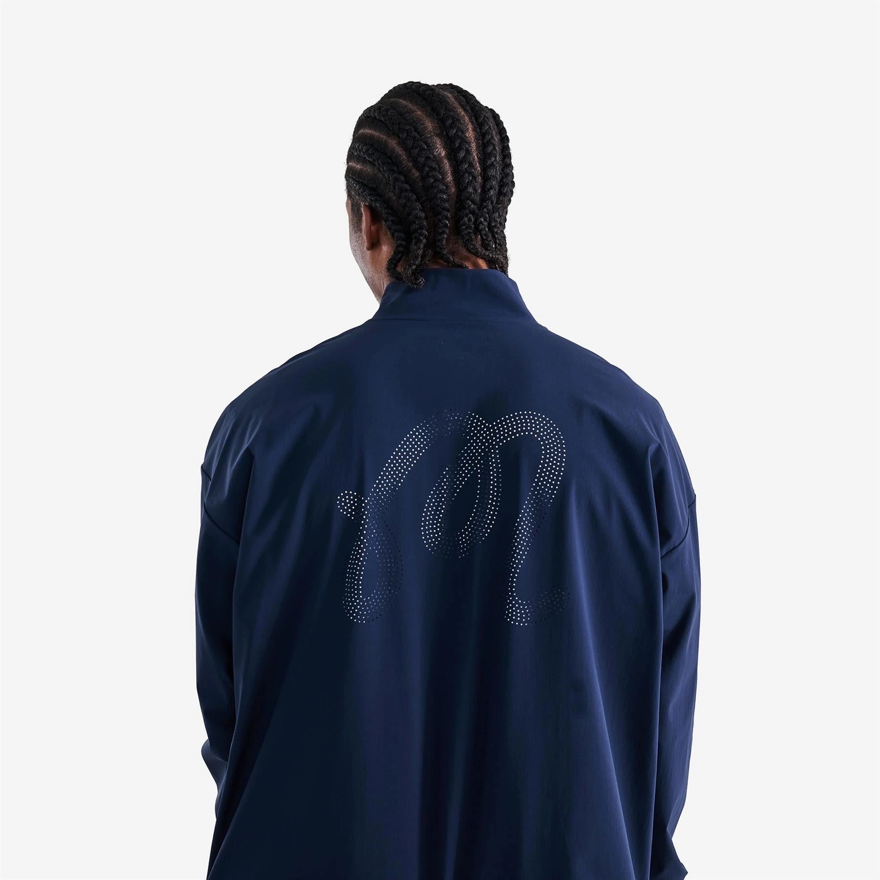 Performance Quarter Zip Shell Pullover Navy Malbon Men's Golf Lifestyle Wear