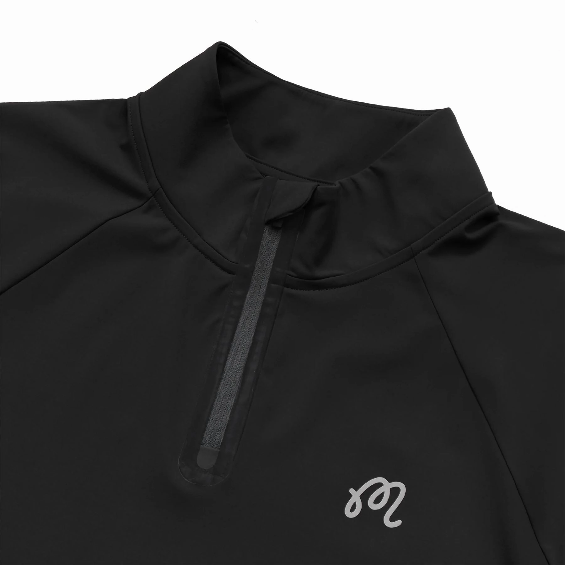 Performance Raglan Quarter Zip Mid Layer Black Malbon Men's Golf Lifestyle Wear