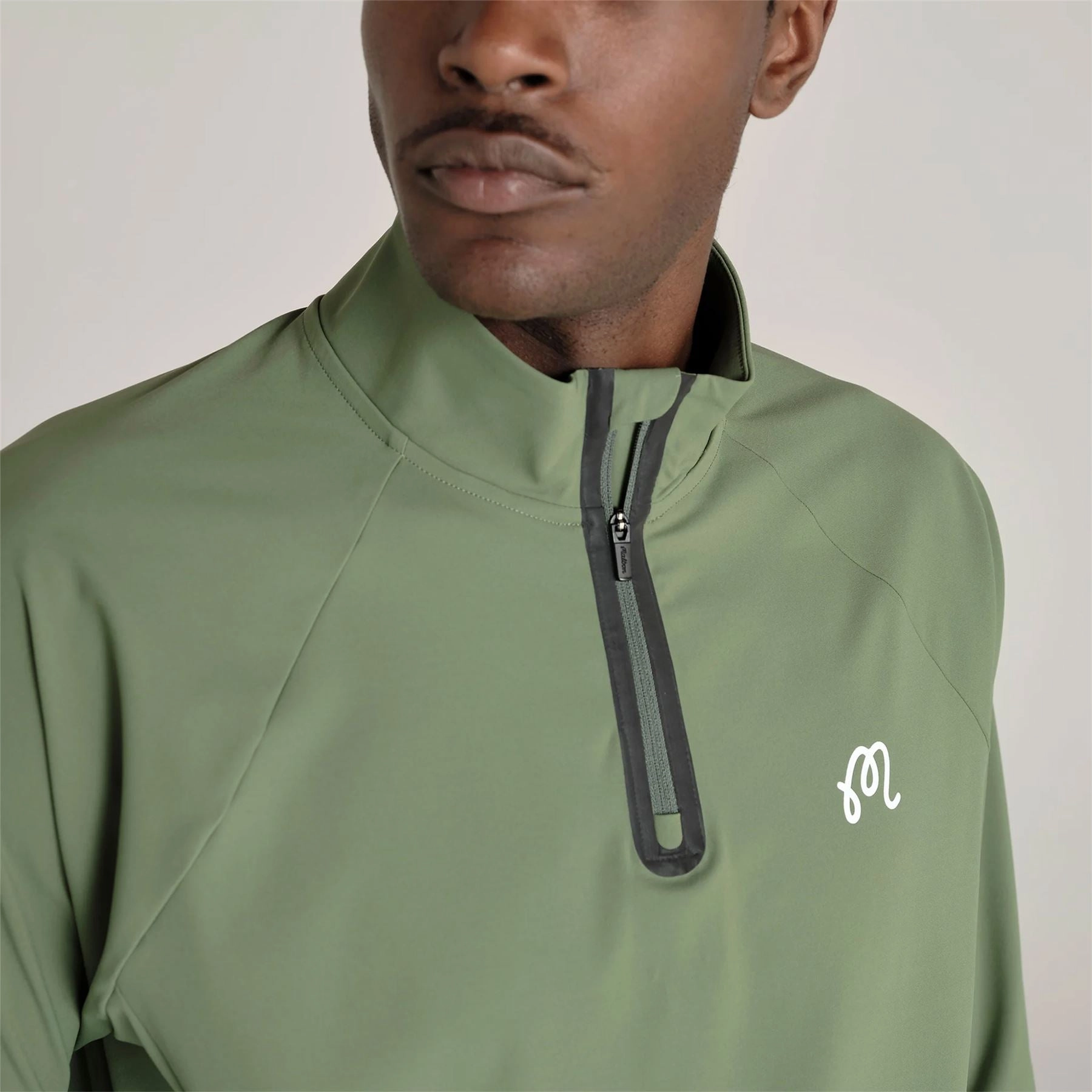Performance Raglan Quarter Zip Mid Layer Forest Malbon Men's Golf Lifestyle Wear