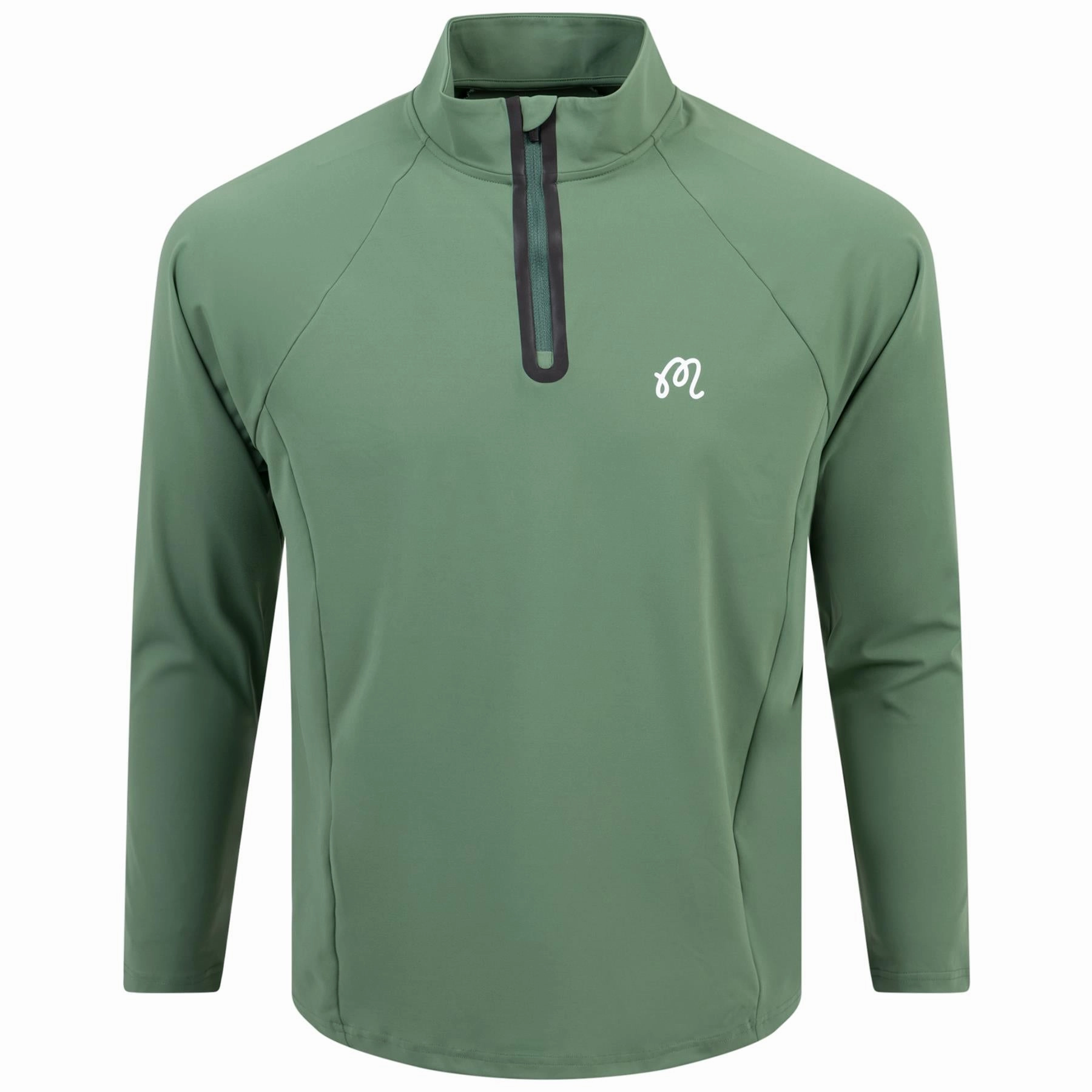 Performance Raglan Quarter Zip Mid Layer Forest Malbon Men's Golf Lifestyle Wear