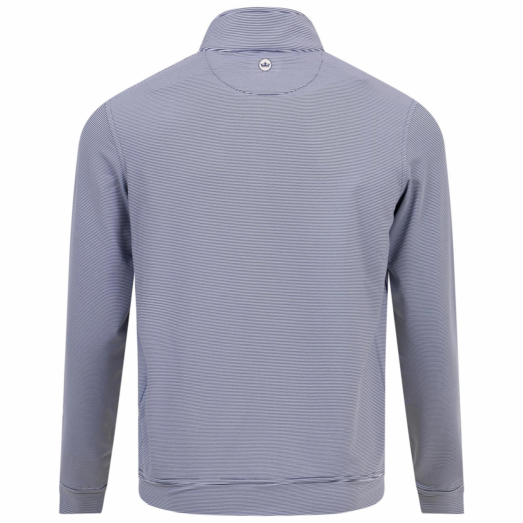 Perth Mini Stripe Quarter Zip Mid Layer Navy/White Peter Millar Menswear Collection